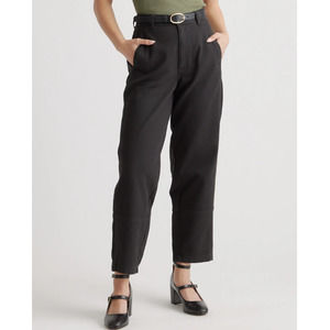 Quince Organic Stretch Cotton Twill Barrel Pant Size 6 Inseam 27 Black New